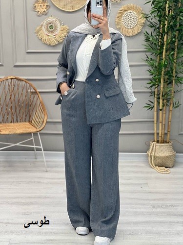 1202-کت و شلوار مزونی نیلی