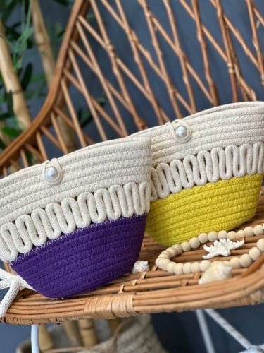 0009 - کیف سبدی مرواریدی