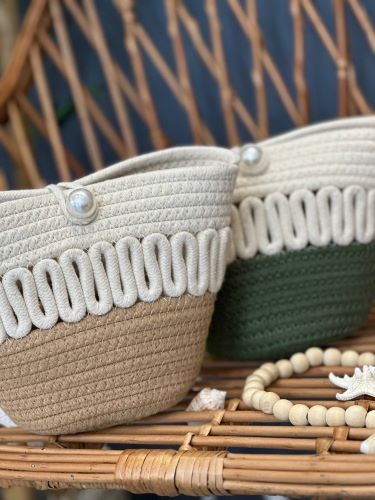 0009 - کیف سبدی مرواریدی